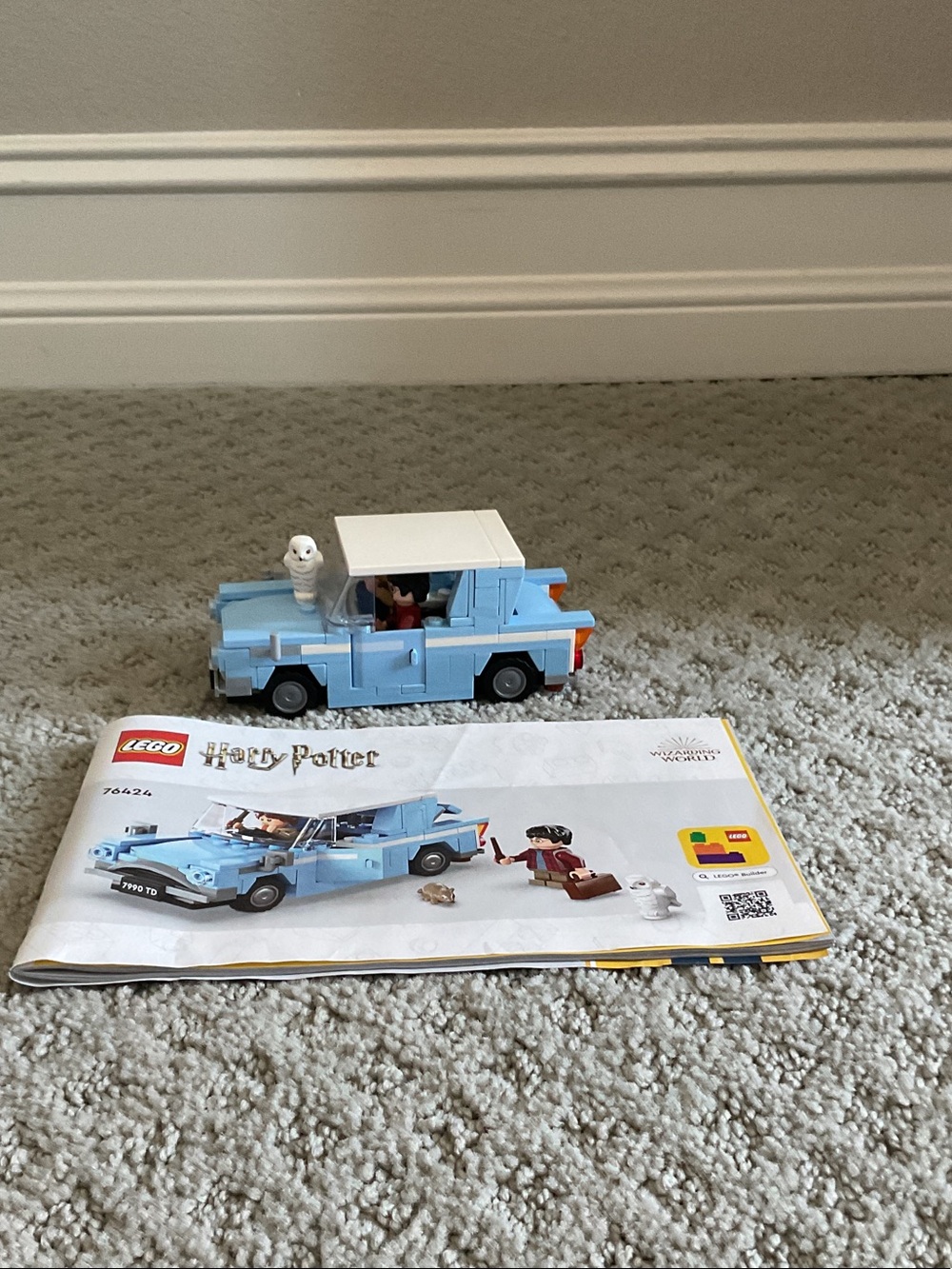 Lego Light Blue and White Flying Car with Owl